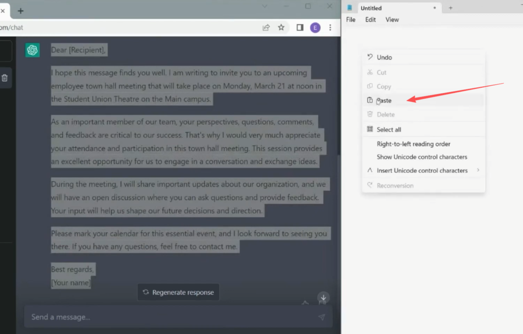 How to write an email body with ChatGPT AI tool for business emails